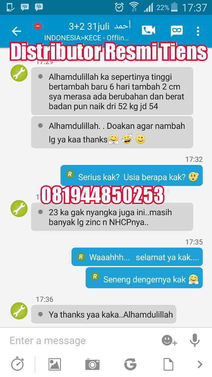 Testimoni Tiens Peninggi Badan (1)