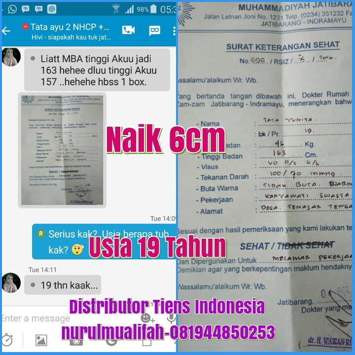 testimoni obat peninggi badan tiens