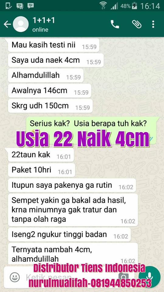 testimoni pengguna peninggi badan tiens