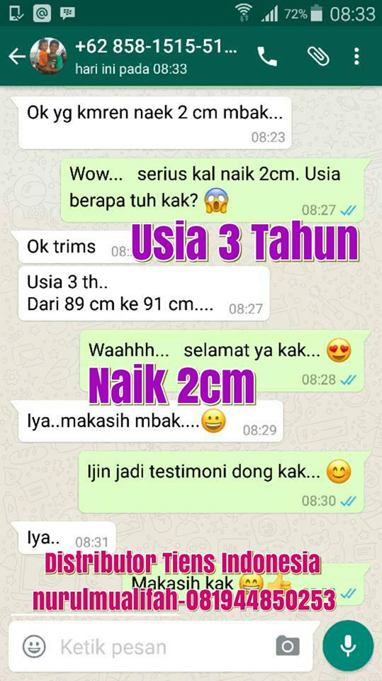 testimoni peninggi badan tiens anak