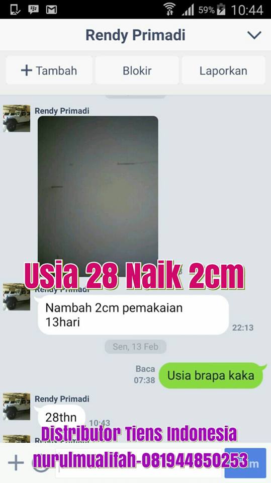 testimoni produk tiens peninggi badan