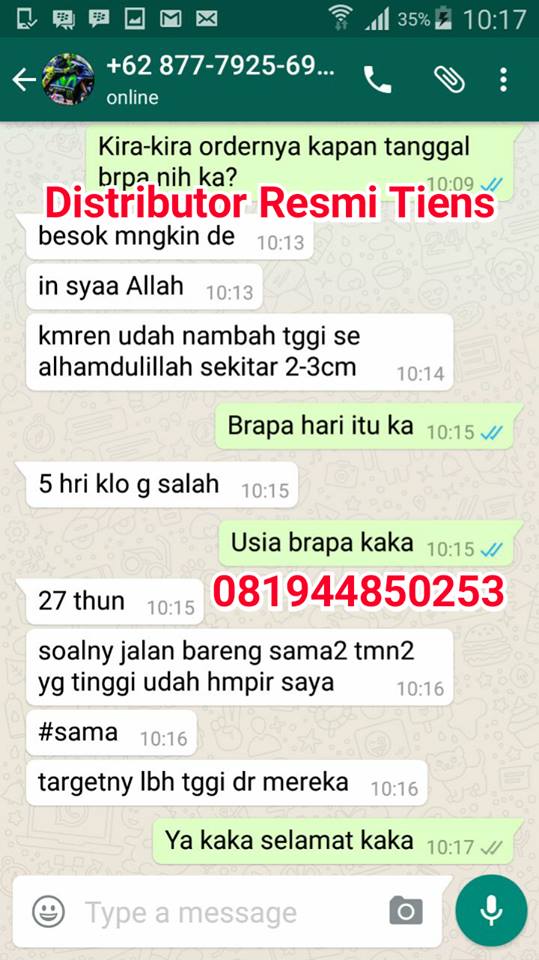 Testimoni Obat Peninggi Badan Tiens DEWASA