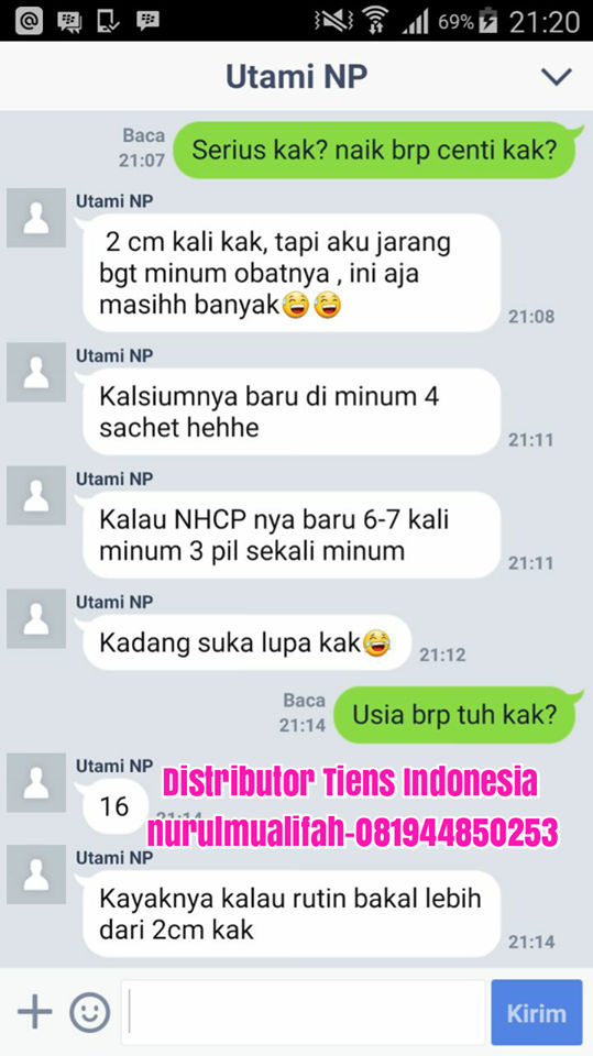 testimoni peninggi badan tiens USIA 16