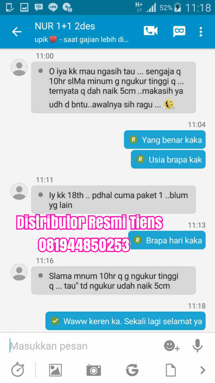 testimoni peninggi badan tiens USIA 18