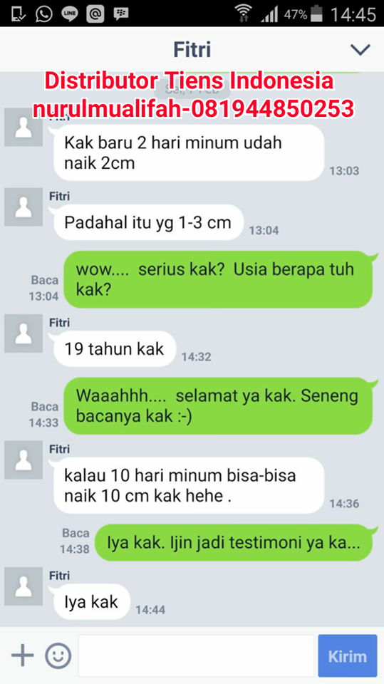 testimoni peninggi badan tiens USIA 19