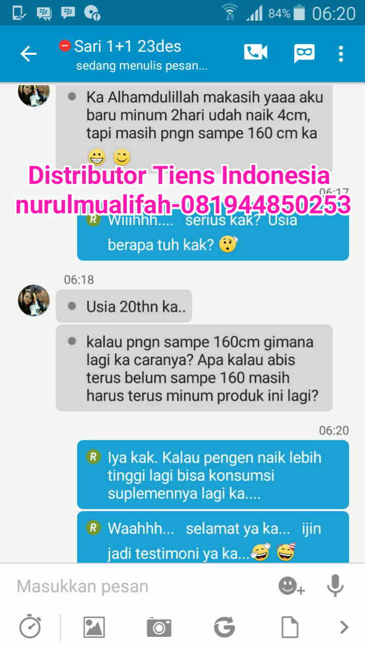 testimoni peninggi badan tiens USIA 20