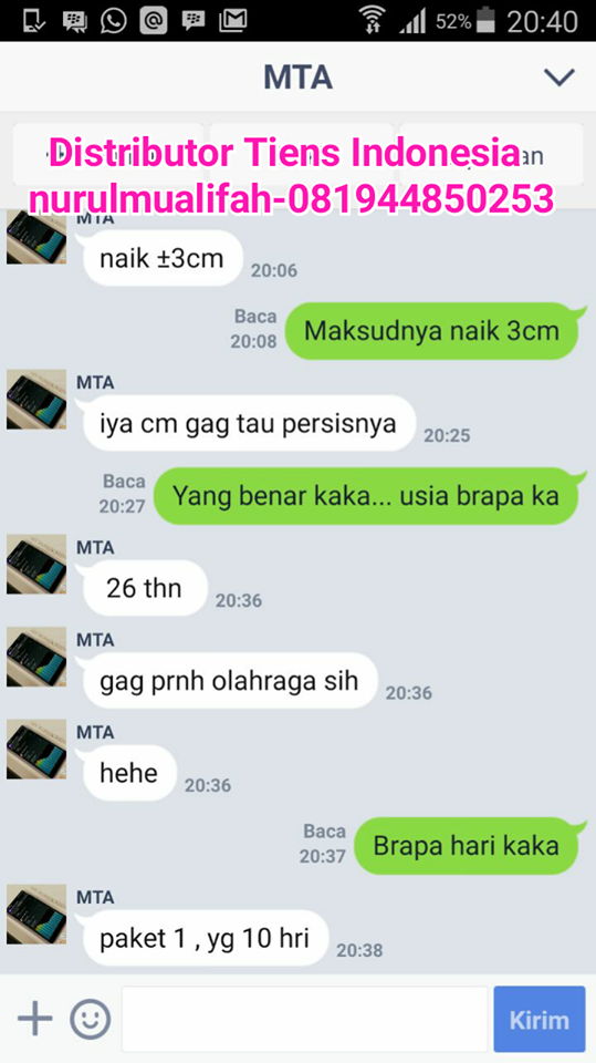 testimoni peninggi badan tiens USIA 26