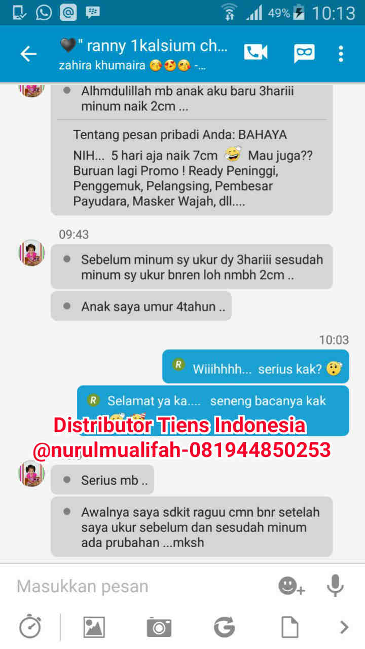 Harga Peninggi Badan Tiens