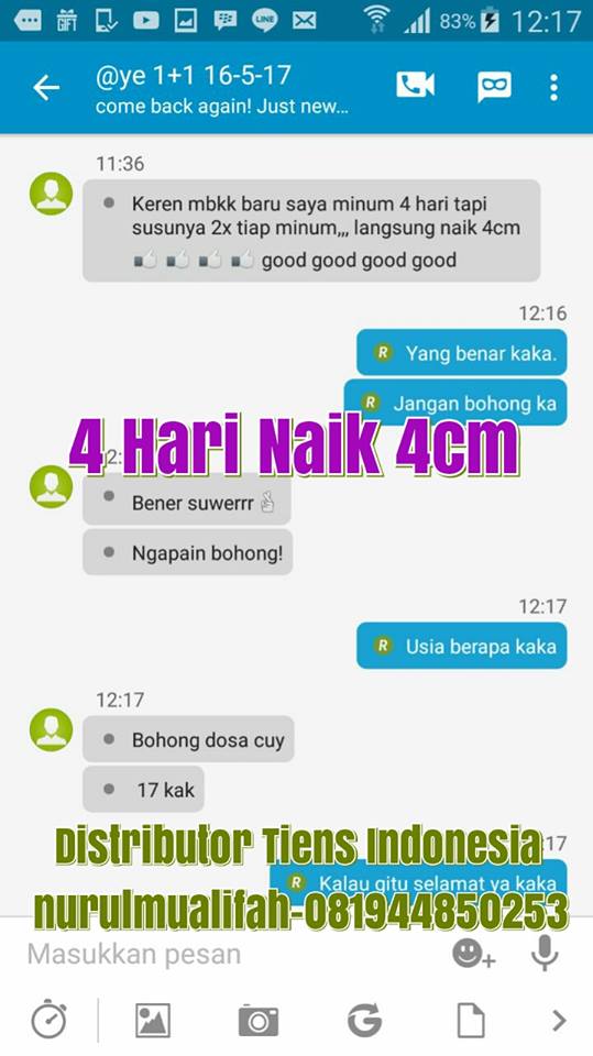 Testimoni Pengalaman Minum Peninggi Badan Tiens