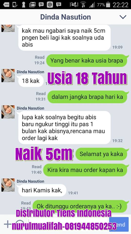 Testimoni Pengalaman Minum Peninggi Badan Tiens