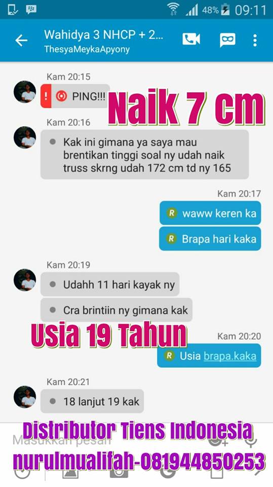 Testimoni Pengalaman Minum Peninggi Badan Tiens