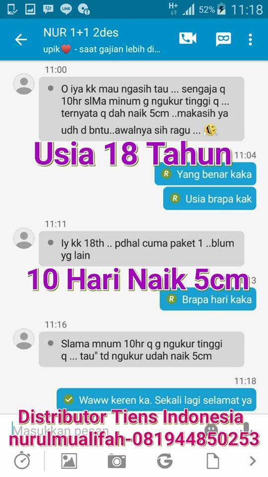 Nama Susu Peninggi Badan