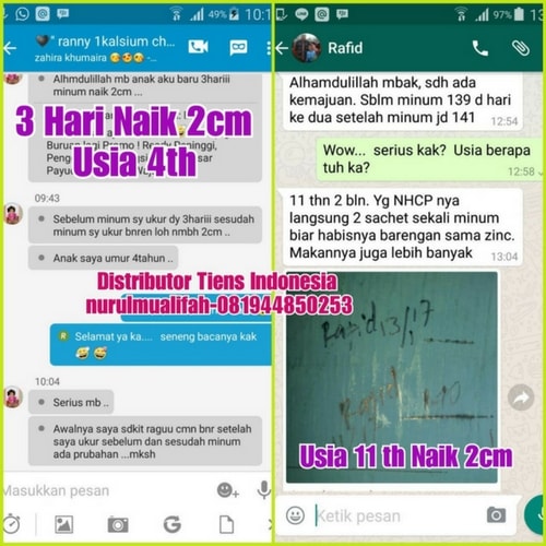 Testimoni Dari Konsumen Paket Susu Peninggi Badan Nhcp Dan Zinc Tiens