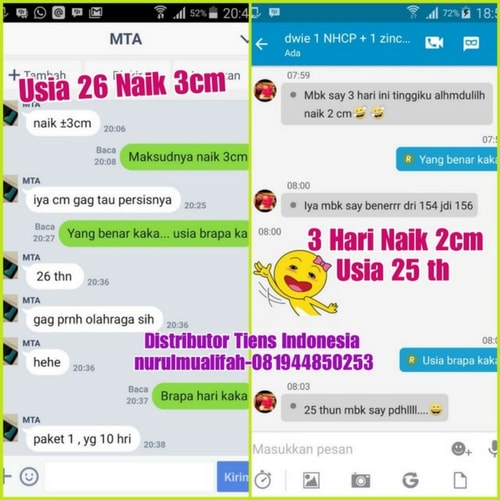 Testimoni Dari Konsumen Paket Susu Peninggi Badan Nhcp Dan Zinc Tiens