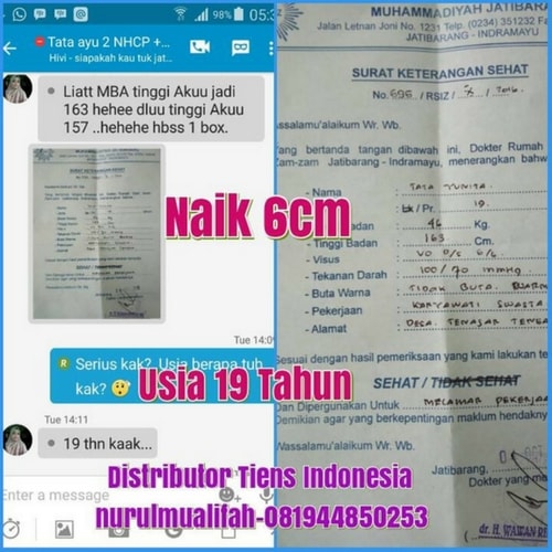 testimoni pengguna peninggi badan tiens usia 19