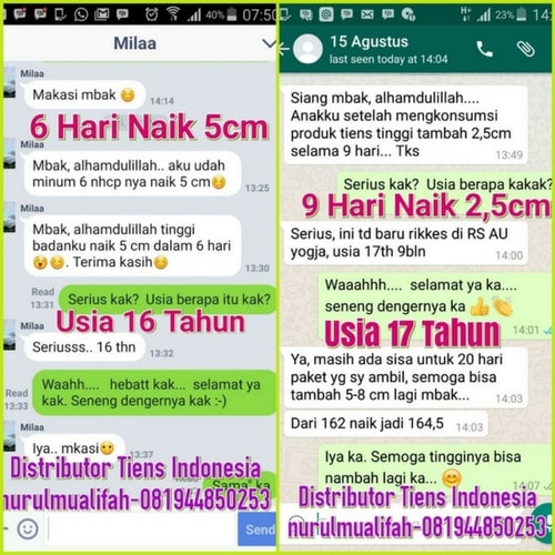 Testimoni Produk Peninggi Badan Tiens Dari Orang