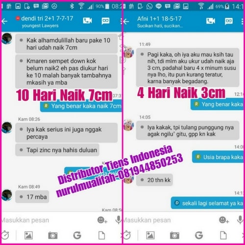 Testimoni Produk Susu Peninggi Badan Tiens