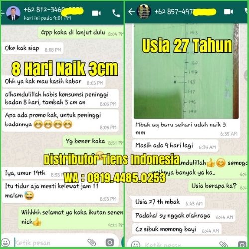 Testimoni Dari Pengguna Produk Peninggi Badan Tiens