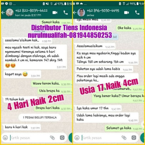 Testimoni Dari Pengguna Produk Peninggi Badan Tiens