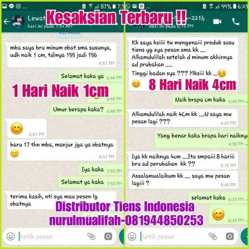 Testimoni Pengguna Produk Obat Peninggi Badan Tiens