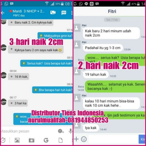 Testimoni Produk Peninggi Badan Tiens