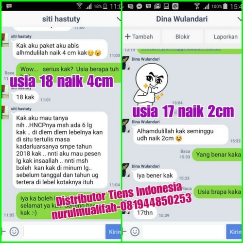 Testimoni Produk Peninggi Badan Tiens Oleh Konsumen