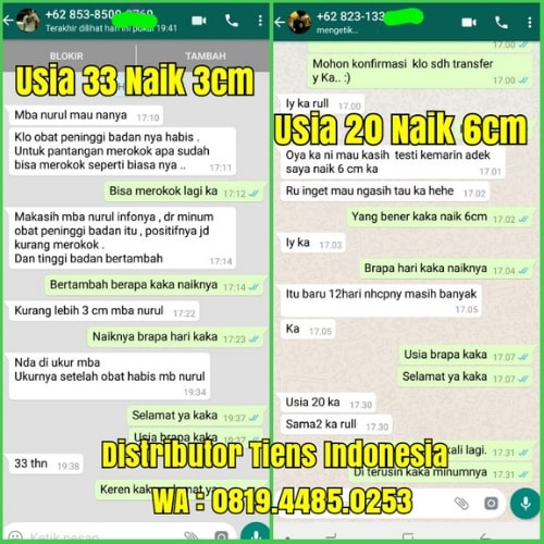 Testimoni Dari Konsumen Produk Peninggi Badan Tiens